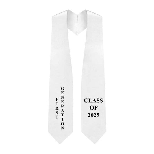 White "First Generation" 2024/2025 Graduation Stole - Graduation Gown