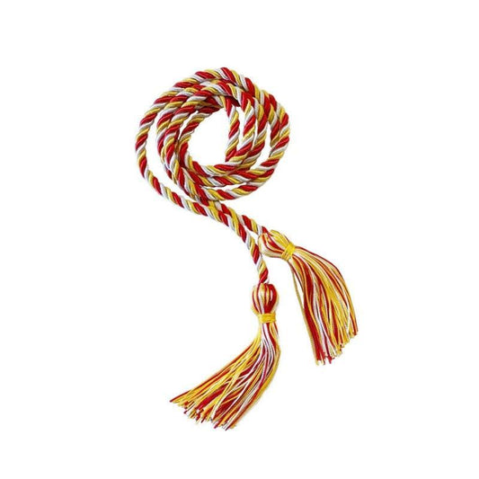 Gold, Red and White Intertwined Honor Cord - Graduation Gown