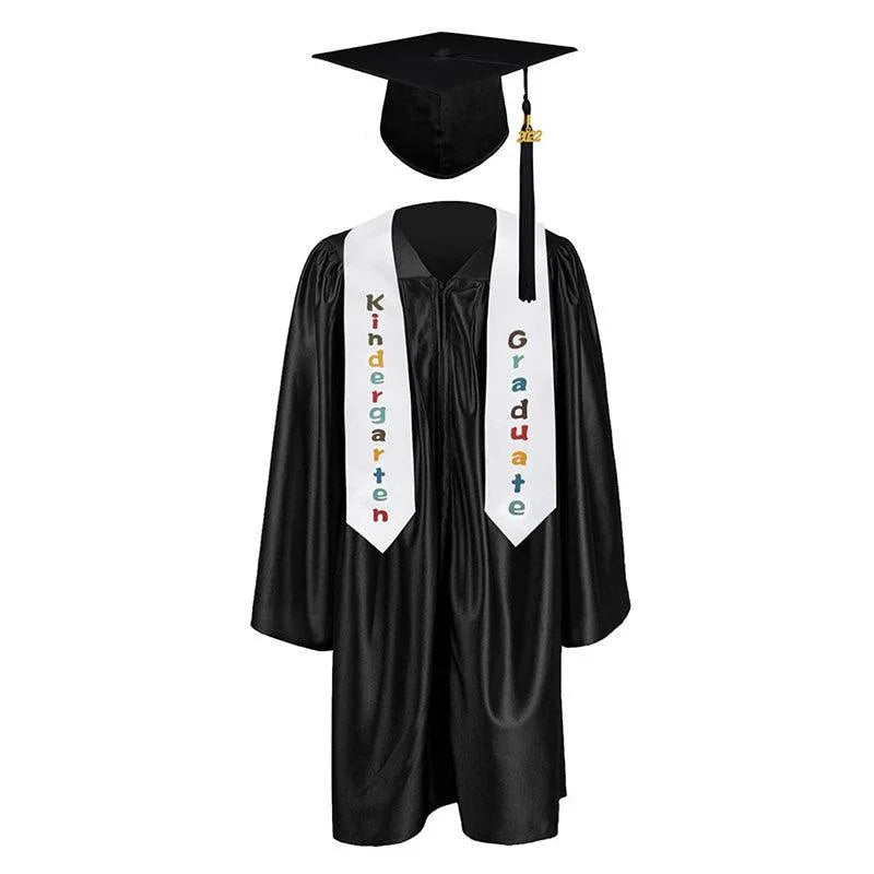 12 Colors shiny Kindergarten/Preschool Graduation Set – Gown, Cap, Stole, Tassel - Graduation Gown