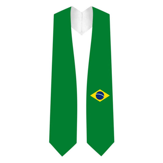 Brazil Graduation Stole - Brazil Flag Sash - Graduation Gown