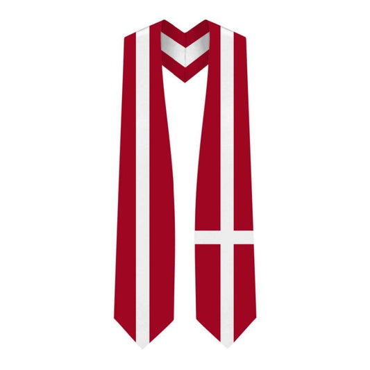 Denmark Graduation Stole - Denmark Flag Sash - Graduation Gown