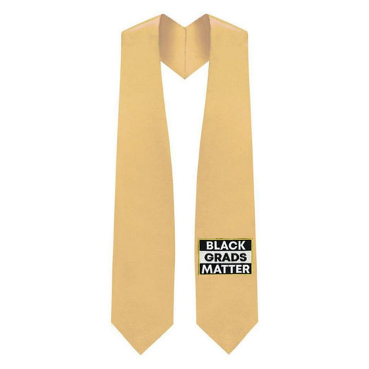 Antique Gold BLACK GRADS MATTER Graduation Stole - Graduation Gown