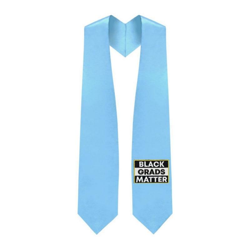 Light Blue BLACK GRADS MATTER Graduation Stole - Graduation Gown