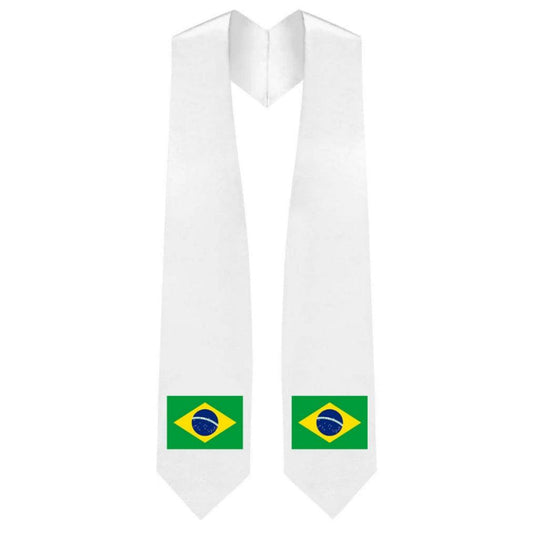 Brazil Embroidered Patch Stole - Brazilian Flag Patch Sash - Graduation Gown