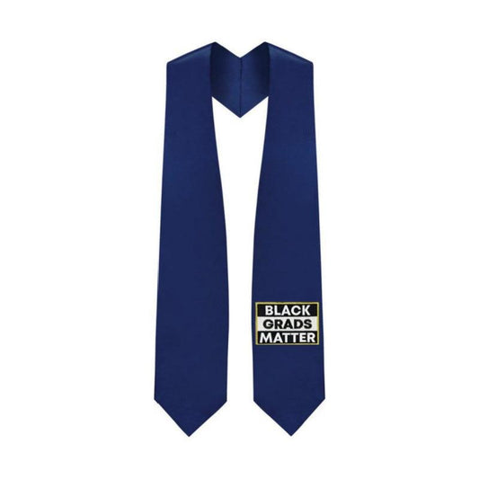 Navy BLACK GRADS MATTER Graduation Stole - Graduation Gown