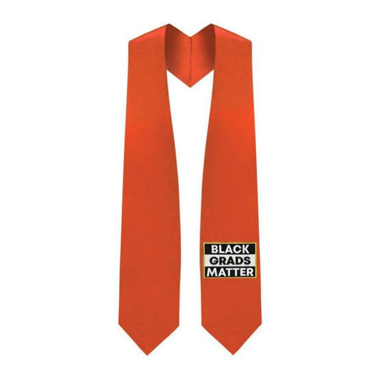 Orange BLACK GRADS MATTER Graduation Stole - Graduation Gown