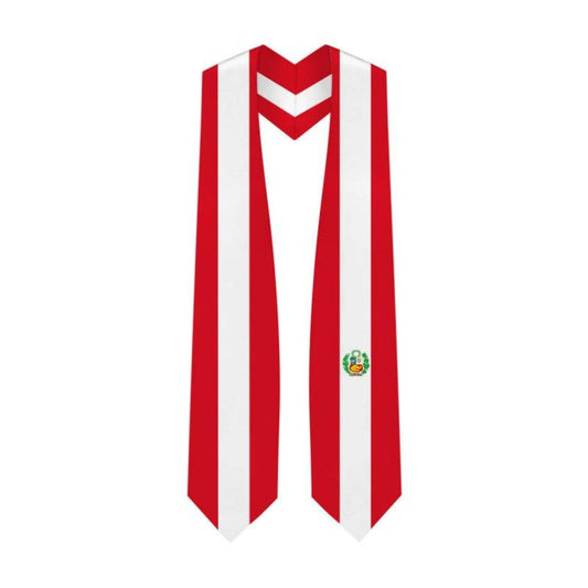 Peru Graduation Stole - Peruvian Flag Sash - Graduation Gown
