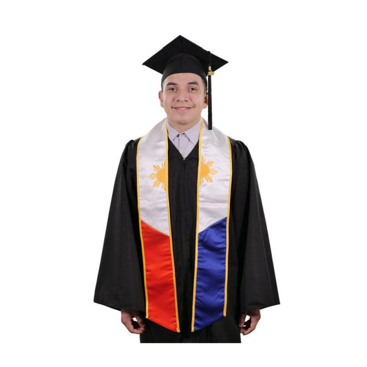 Philippines Embroidered Graduation Stole - Philippine Flag Sash - Graduation Gown