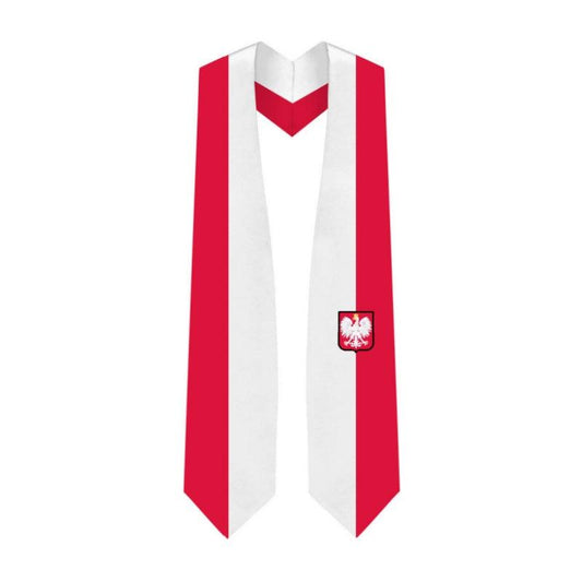 Poland Graduation Stole - Poland Flag Sash - Graduation Gown