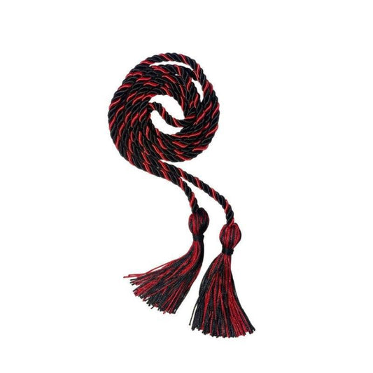 Black and Red Intertwined Elementary Honor Cord - Graduation Gown