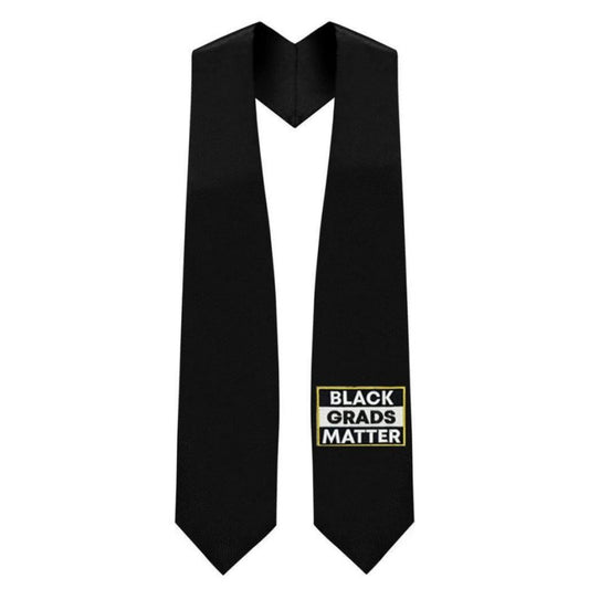 Black BLACK GRADS MATTER Graduation Stole - Graduation Gown
