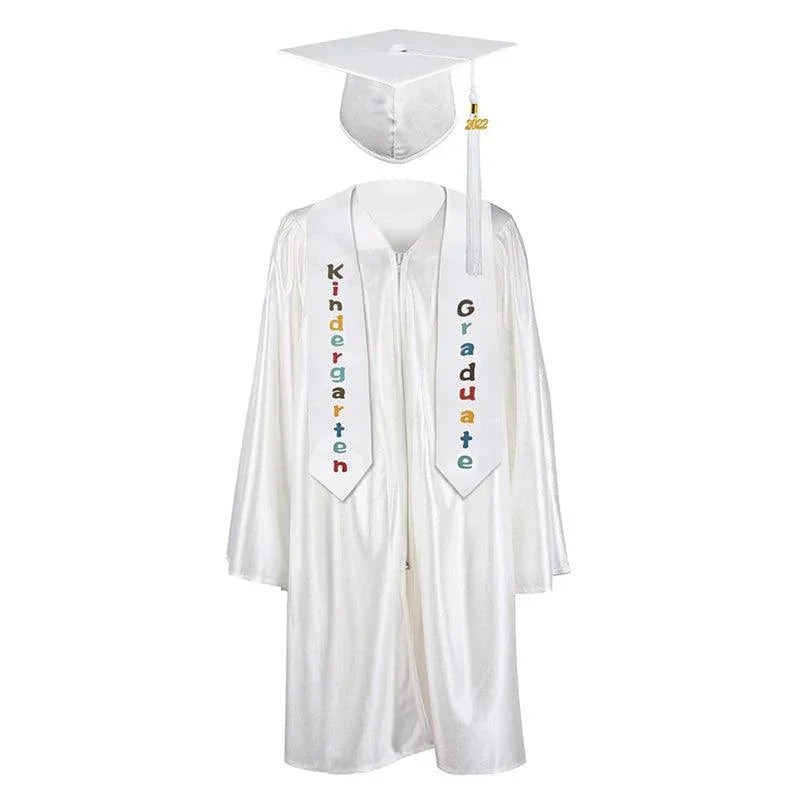 12 Colors shiny Kindergarten/Preschool Graduation Set – Gown, Cap, Stole, Tassel - Graduation Gown