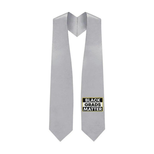 Silver BLACK GRADS MATTER Graduation Stole - Graduation Gown
