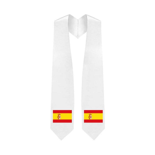 Spain Embroidered Patch Stole - Spanish Flag Patch Sash - Graduation Gown