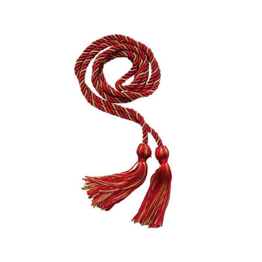 Red and Antique Gold Intertwined Elementary Honor Cord - Graduation Gown