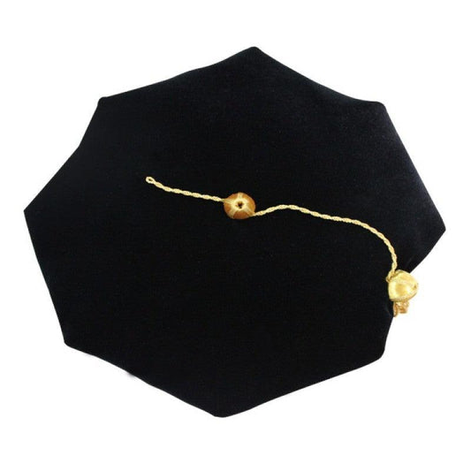 8 Sided Tam Doctoral Graduation Cap with 2025 Year Date Drop - Graduation Gown