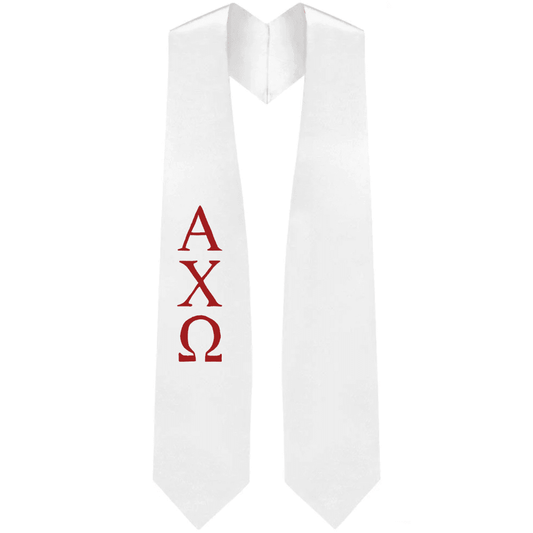 Alpha Chi Omega Greek Lettered Stole - Graduation Gown