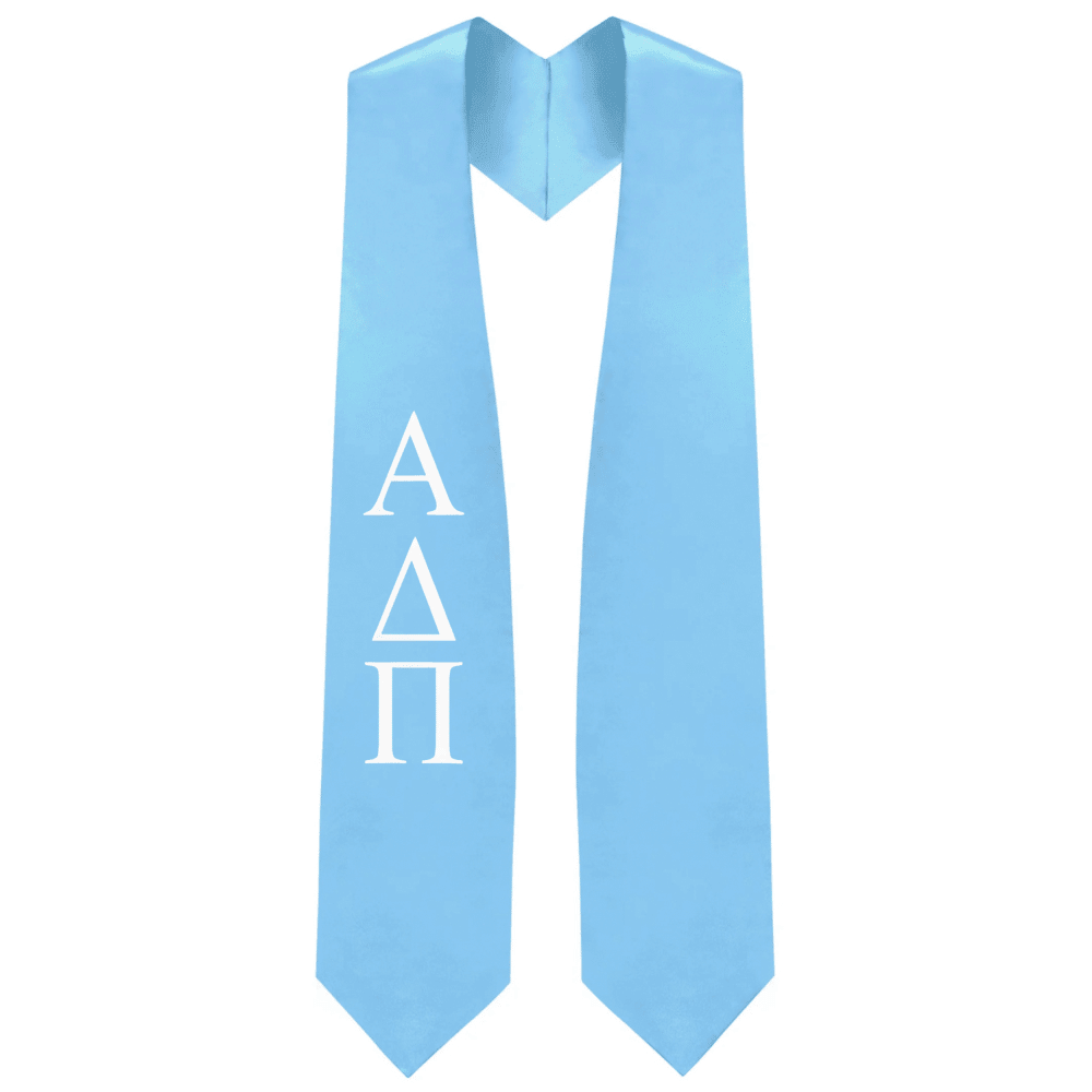 Alpha Delta Pi Greek Lettered Stole - Graduation Gown