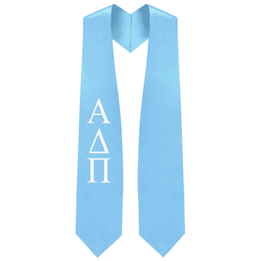 Alpha Delta Pi Greek Lettered Stole - Graduation Gown