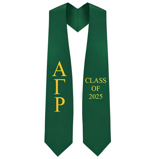 Alpha Gamma Rho Greek Lettered Stole w/ Year - Graduation Gown