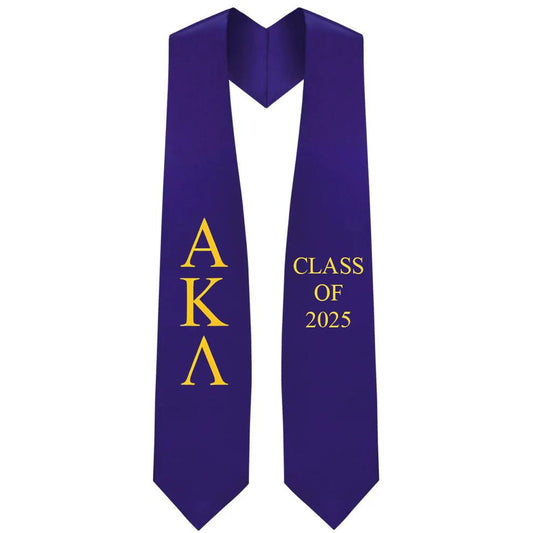 Alpha Kappa Lambda Greek Lettered Stole w/ Year - Graduation Gown