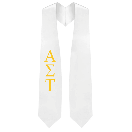 Alpha Sigma Tau Greek Lettered Stole - Graduation Gown