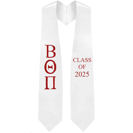 Beta Theta Pi Greek Lettered Stole w/ Year - Graduation Gown