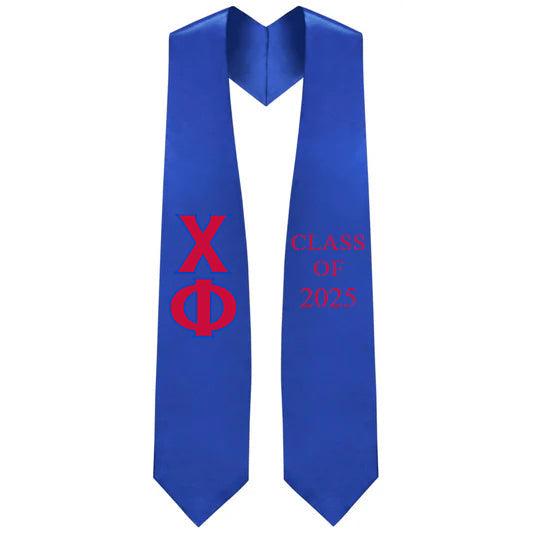 Chi Phi Greek Lettered Stole with Year - Graduation Gown