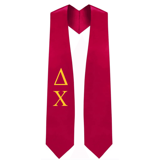 Delta Chi Greek Lettered Stole - Graduation Gown