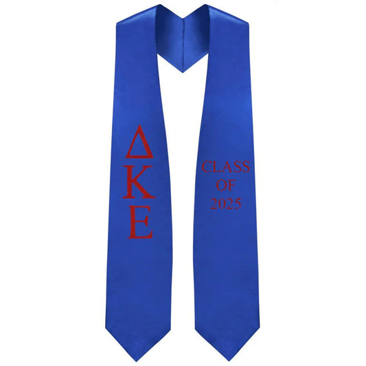 Delta Kappa Epsilon Lettered Stole w/ Year - Graduation Gown
