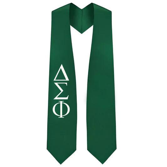 Delta Sigma Phi Greek Lettered Stole - Graduation Gown