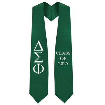 Delta Sigma Phi Greek Lettered Stole with Year - Graduation Gown