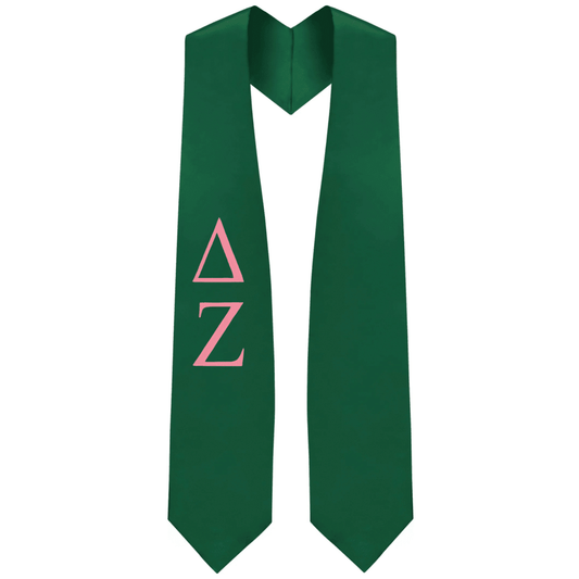 Delta Zeta Greek Lettered Stole - Graduation Gown