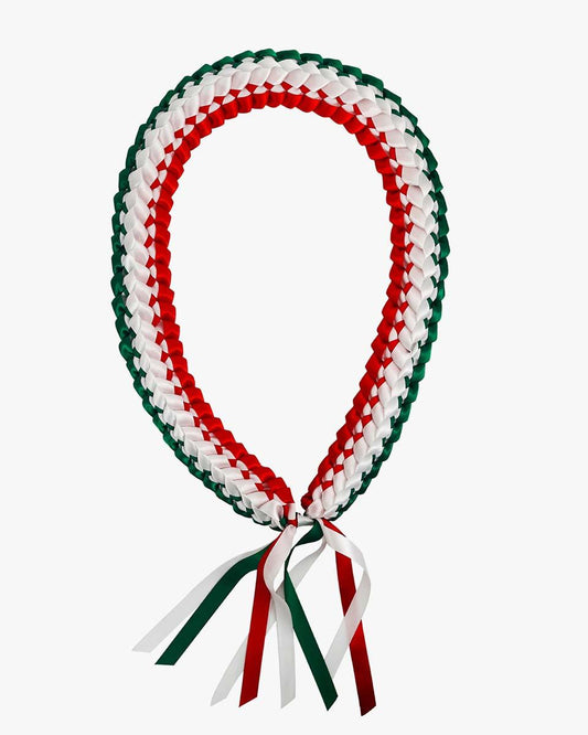 Graduation Leis with National Flag Color Ribbon Lei Braided Necklace - Graduation Gown