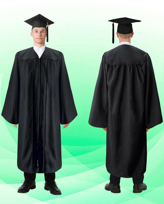 100% Recycled Material High School Graduation Cap and Gown with Pockets - 3 Colors Available - Graduation Gown