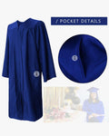 100% Recycled Material High School Graduation Cap and Gown with Pockets - 3 Colors Available - Graduation Gown