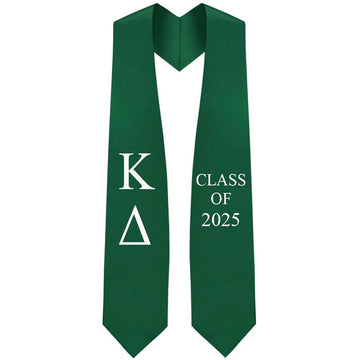 Kappa Delta Greek Lettered Stole w/ Year - Graduation Gown