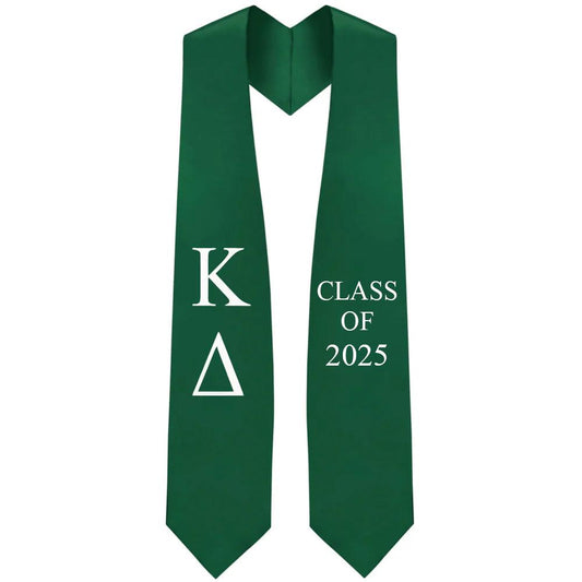 Kappa Delta Greek Lettered Stole w/ Year - Graduation Gown