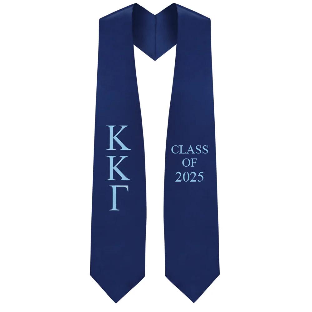 Kappa Kappa Gamma Lettered Stole W/ Year - Graduation Gown