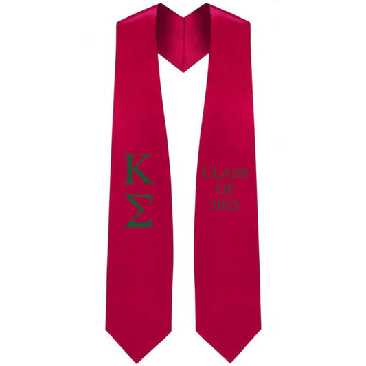 Kappa Sigma Lettered Stole w/ Year - Graduation Gown