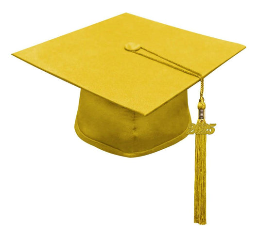 Matte Gold Elementary Cap & Tassel - Graduation Gown