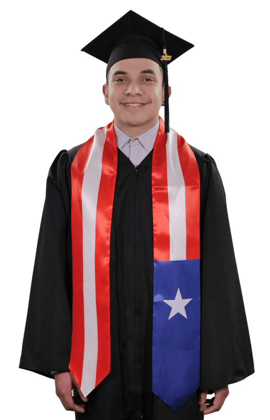 Puerto Rico Graduation Stole - Puerto Rico Flag Sash - Graduation Gown