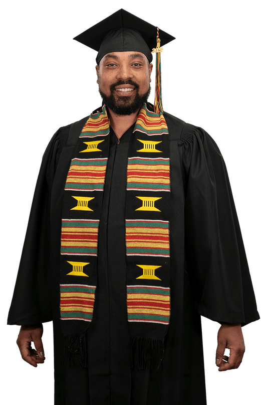 Kente Graduation Kente Stole, Handwoven Kente Sash Cloth - Graduation Gown