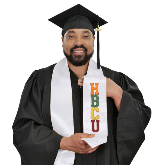 White HBCU Graduation Stoles - Graduation Gown