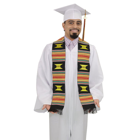 Kente Graduation Kente Stole, Handwoven Kente Sash Cloth - Graduation Gown