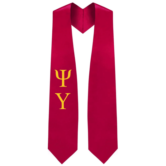 Psi Upsilon Greek Lettered Stole - Graduation Gown