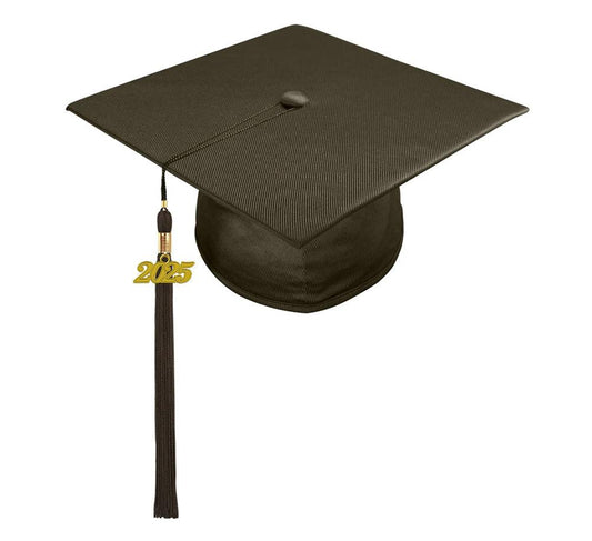 Shiny Brown High School Cap & Tassel - Graduation Gown