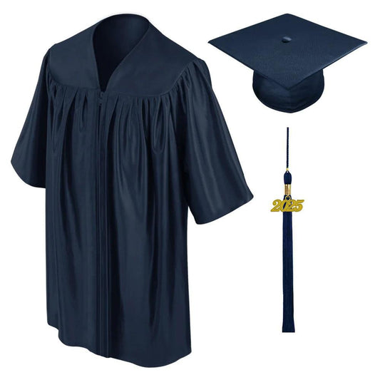 Shiny Navy Blue Kindergarten/Preschool Cap & Gown - Graduation Gown