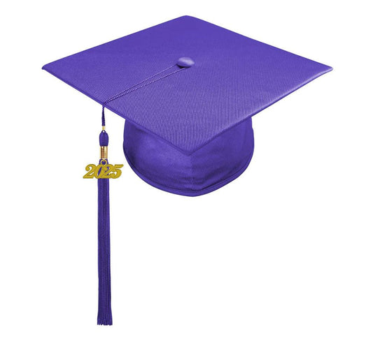Shiny Purple High School Cap & Tassel - Graduation Gown