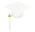 Shiny White Elementary Cap & Tassel - Graduation Gown